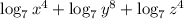 \log_7x^4+\log_7y^8+\log_7z^4