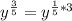 y^{\frac{3}{5} } = y^{\frac{1}{5} * 3}