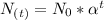 N_{(t)} = N_0* \alpha ^t