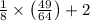 \frac{1}{8}\times \left ( \frac{49}{64} \right )+2