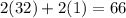 2(32) + 2(1) = 66