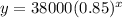 y=38000(0.85)^x