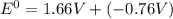 E^0=1.66V+(-0.76V)