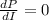 \frac{dP}{dI}=0