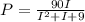 P=\frac{90I}{I^2+I+9}