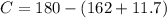 C=180-(162+11.7)