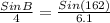 \frac{SinB}{4} = \frac{Sin(162)}{6.1}