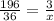 \frac{196}{36} = \frac{3}{x}