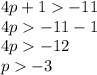 4p+1 -11\\4p -11-1\\4p -12\\p-3