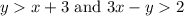 y  x + 3{\text{ and }}3x - y  2