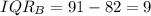 IQR_{B}=91-82=9