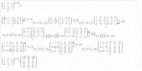 Find the inverse of this 3x3 matrix. [1 5 2] [ 1 1 7] [0 -3 7]