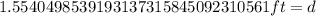 1.5540498539193137315845092310561 ft=d