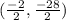 ( \frac{-2}{2} ,\frac{-28}{2} )