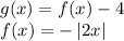 g(x)=f(x)-4\\f(x)=-\left | 2x \right |