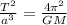 \frac{T^{2}}{a^{3} } = \frac{4 \pi ^{2} }{GM}