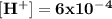 \bold { [H^+] = 6x10^-^4  }