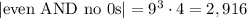 |\text{even AND no 0s}|=9^3\cdot4=2,916