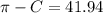 \pi -C=41.94