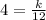 4=\frac{k}{12}