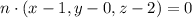 n \cdot (x - 1, y - 0, z - 2) = 0