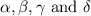 \alpha, \beta, \gamma \text{ and }\delta