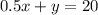 0.5x+y=20