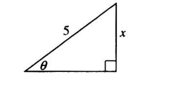 In the triangle shown above, if theta increases at a constant rate of 3 radians per minute, at what