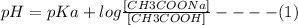 pH = pKa + log\frac{[CH3COONa]}{[CH3COOH]} ----(1)