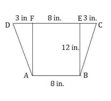 What is the area of this trapezoid?  96 in² 132 in² 168 in² 1344 in² trapezoid a b c d with parallel