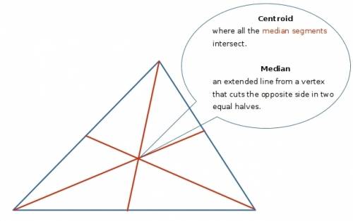 Which line segments of a triangle do you draw to find the centroid of a triangle?