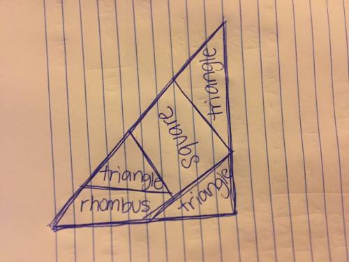 Make a triangle with 5 smaller shapes