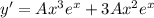 y'=Ax^3e^x+3Ax^2e^x