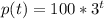 p(t)=100*3^t