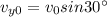 v_{y0}=v_0 sin 30^{\circ}