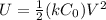 U= \frac{1}{2} (k C_0) V^2