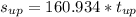 s_{up} = 160.934 * t_{up}