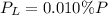 P_{L}=0.010\% P