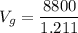 V_{g}=\dfrac{8800}{1.211}