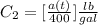 C_{2}=[\frac{a(t)}{400}]\frac{lb}{gal}