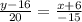 \frac{y-16}{20}=\frac{x+6}{-15}