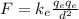 F=k_e  \frac{q_e q_e}{d^2}