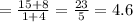 =\frac{15+8}{1+4}=\frac{23}{5}=4.6