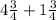 4\frac{3}{4}+1\frac{3}{4}