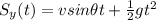 S_y(t) = v sin{\theta} t + \frac{1}{2} g t^2