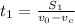 t_1= \frac{S_1}{v_0-v_c}