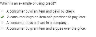 Which is an example of using credit?