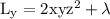 \rm L_y = 2xyz^2+\lambda
