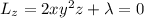 L_z=2xy^2z+\lambda=0