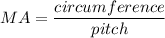 MA=\dfrac{circumference}{pitch}